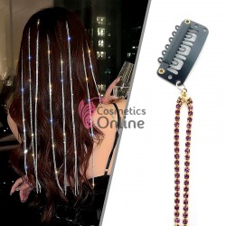 Accesorii cu clips PRL14JJ Auriu cu strasuri purple marine pentru decor par cu 2 siraguri